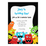Petite invitation d'anniversaire de monstres