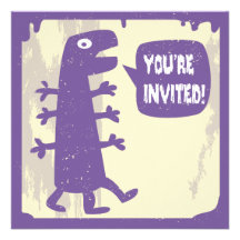 Petite invitation de monstre - POURPRE