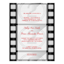 Petite invitation rectangulaire de cinéma