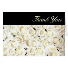 Petite White Roses Thank You Card