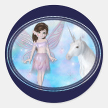 Petites conceptions de la fée w/Unicorn Autocollant