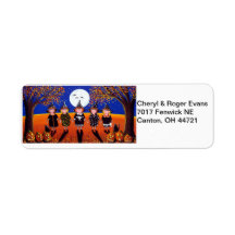 Petits étiquettes de adresse de Halloween de sorci Étiquettes D’adresse Retour