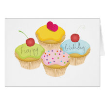 Petits gâteaux d'anniversaire carte de vœux