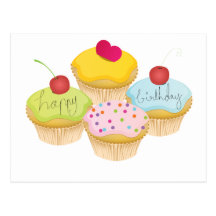 Petits gâteaux d'anniversaire carte postale