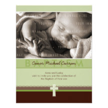 PETITS INVITATIONS DE BAPTÊME DE PHOTO : : 6 purs 