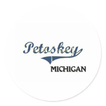 Petoskey Michigan City Classic Round Stickers