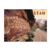 Petroglyph of The Great Hunt, Nine Mile Canyon, UT Post Card