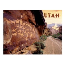 Petroglyph of The Great Hunt, Nine Mile Canyon, UT Post Card