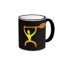 Pétroglyphe hawaïenne d'homme de palette - tasse