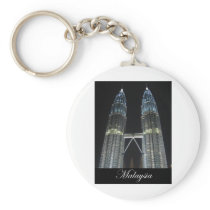 Petronas Towers at Night Keychains