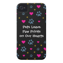Pets Leave Paw Prints on Our Hearts iPhone 4 Cases