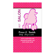 Pets Pink  Purple Poodle Loyalty Punch Card Business Card Template