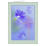 Petunias and Cross Blank Note Card