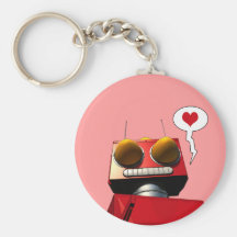 Peu d'amour rouge Keychain de robot Porte-clés