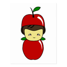 Peu de garçon de Kawaii Apple Cartes Postales