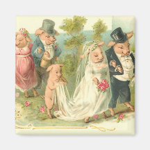 Peu de mariage porcin magnets pour réfrigérateur