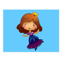 Peu de princesse de brune carte postale