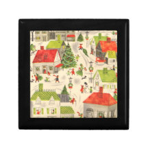 Peu de village de Noël Boîtes À Bijoux
