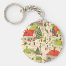 Peu de village de Noël Porte-clés