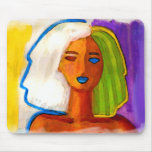 peu femme abstraite en couleurs tapis de souris