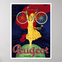 Peugeot Cycles - Vintage Bicycle Poster