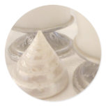 Pewter candlesticks and seashell stickers
