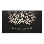 Pewter Foil and Faux Black Linen Look Boutique Business Card Template