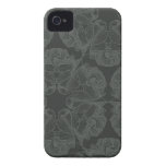 Pewter grey flowers stylish iphone 4 casemate case