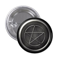 Pewter Style Pentacle Button
