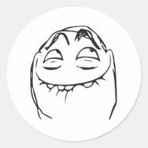 PFFTCH Laughing Rage Face Comic Meme Round Sticker