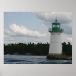Phare sur la copie de photo de lac affiche