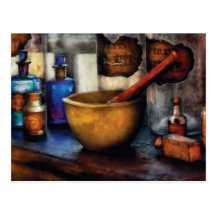 Pharmacien - mortier et pilon cartes postales