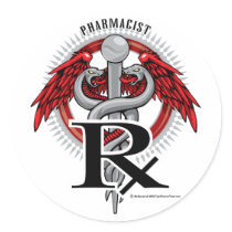 Pharmacist Caduceus stickers