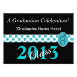 Pharmacist Graduation Invitations Teal and Black