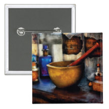 Pharmacist - Mortar and Pestle Button