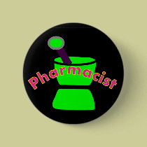 "Pharmacist"  Pestle & Mortar Design Gifts buttons