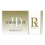 Pharmacist/Prescription Pharmacy Antique Gold Business Card Template