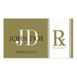 Pharmacist/Prescription Pharmacy Antique Gold Business Card Template