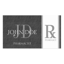 Pharmacist/Prescription Pharmacy Dark Grey Slate Business Card Templates