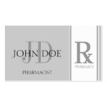 Pharmacist/Prescription Pharmacy Silver Business Card Templates