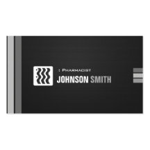 Pharmacist - Urban Black White Business Card Template