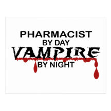 Pharmacist Vampire by Night Postcards