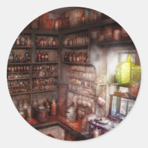 Pharmacy - Equipment - Merlin's Study Round Stickers