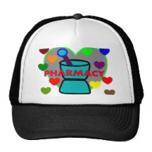 "PHARMACY"  Multi Colour Hearts Mesh Hats