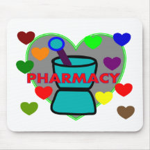 "PHARMACY"  Multi Colour Hearts Mousepad