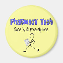 Pharmacy Tech "Runs With Prescriptions" T-Shirts Refrigerator Magnets
