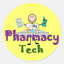 Pharmacy Tech Stick People Design Gifts Stickers