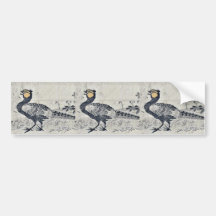 Pheasant Ukiyoe Bumper Sticker