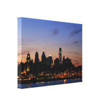 Philadelphia at Twilight Wrapped Canvas Gallery Wrapped Canvas