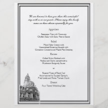 Philadelphia Destination Wedding Menu Flyer